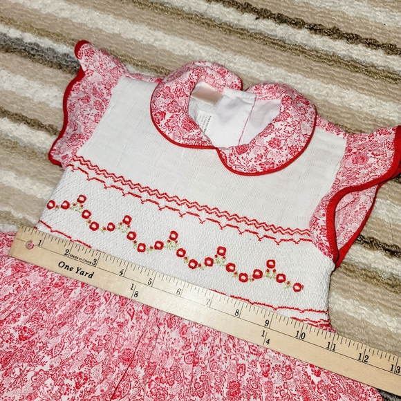 Vintage BORDINO All Over Floral Embroidered Rose Detail Frilly Ruffle Dress 6T - Picture 2 of 15